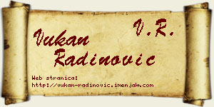 Vukan Radinović vizit kartica